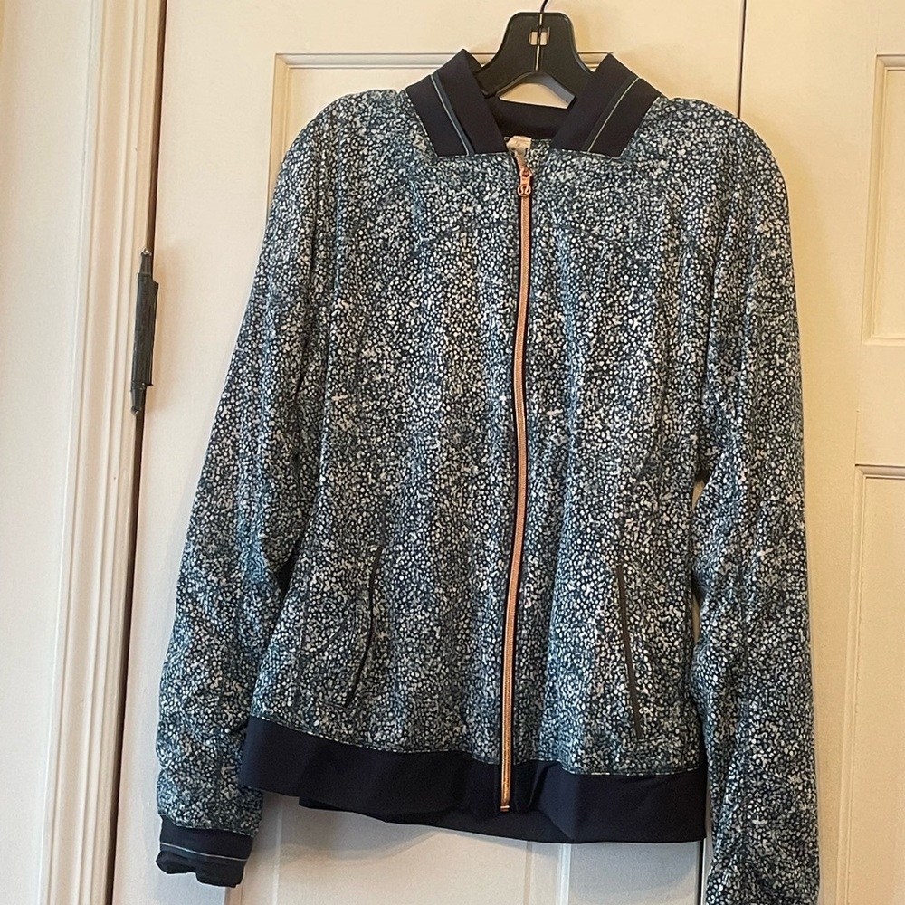 Lululemon Blue and White Bomber Track Jacket